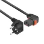 ACT strāvas vads CEE 7/7 vīrišķais (leņķveida) - C13 IEC Lock (labais leņķis) melns 3 m, EL454S