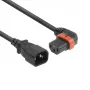 ACT Powercord C14 - C13 IEC Lock (pa kreisi leņķisks) melns 2 m, PC2046