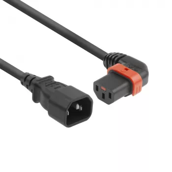 ACT strāvas vads C14 - C13 IEC Lock (leņķa kreisais) melns 3 m, PC2050