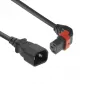 ACT Powercord C14 - C13 IEC Lock (uz leņķi) melns 1 m, PC2043