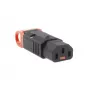 ACT C13 IEC Lock+ pārslēdzams melns, PA130100BK, C13, Melns, Sarkans, Sievišķais, Taisns, Neilons, 1,5 mm²