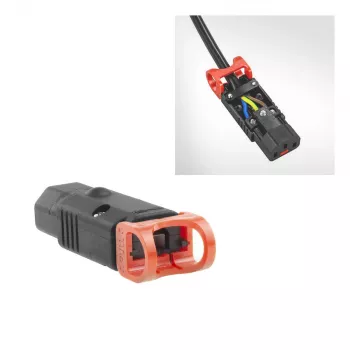 ACT C13 IEC Lock+ pārslēdzams melns, PA130100BK, C13, Melns, Sarkans, Sievišķais, Taisns, Neilons, 1,5 mm²