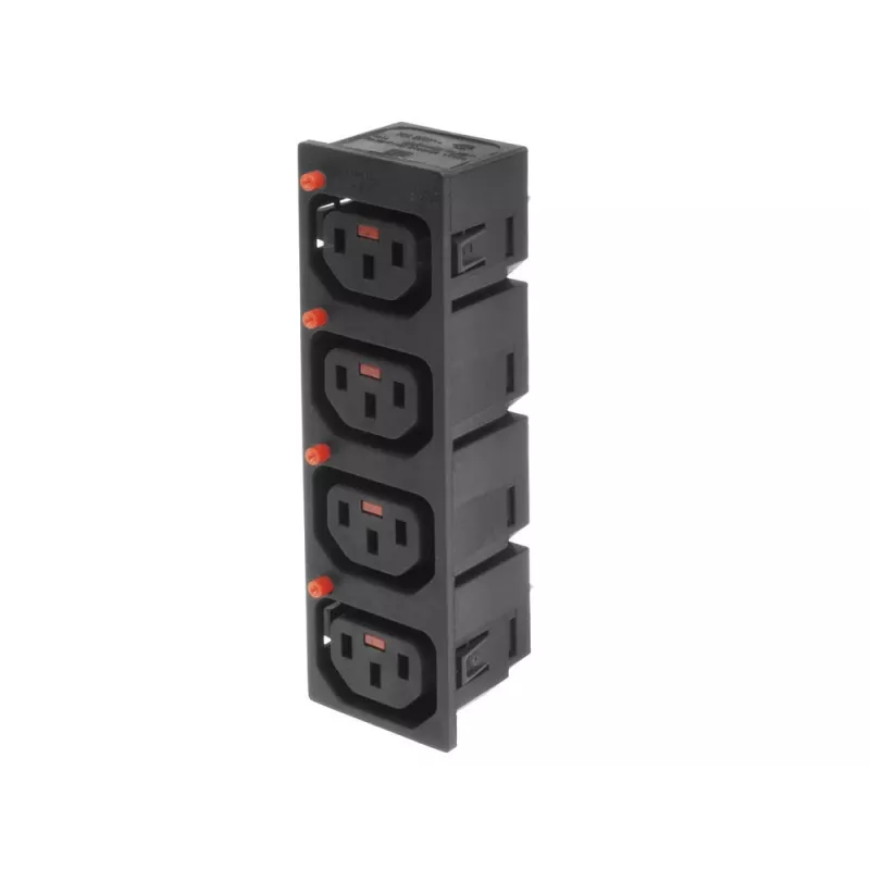 ACT C13 IEC Lock Net Entree (4 izejas) - melna, PA135015BK4