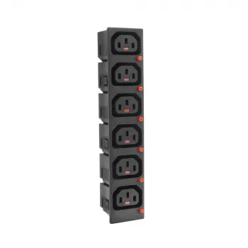 ACT C13 IEC Lock Net Entree (6x izeja) - melna, PA135015BK6