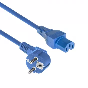 ACT Powercord strāvas savienotājs CEE 7/7 vīrišķais leņķveida C15 zils 1,5 m 230 V 10 A