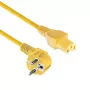 ACT Powercord tīkla savienotājs CEE 7/7 vīrišķais (leņķveida) - C15 dzeltens 1.5 m