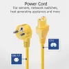 ACT Powercord tīkla savienotājs CEE 7/7 vīrišķais (leņķveida) - C15 dzeltens 1.5 m