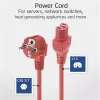 ACT Powercord tīkla savienotājs CEE 7/7 vīrišķais leņķveida C15 sarkans 1 m 250 V 10 A