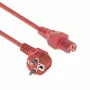 ACT Powercord tīkla savienotājs CEE 7/7 vīrišķais leņķveida C15 sarkans 1 m 250 V 10 A