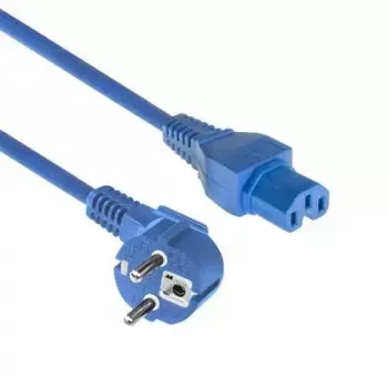 ACT Powercord tīkla savienotājs CEE 7/7 vīrieša (leņķveida) - C15 zila 1 m