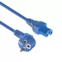 ACT Powercord tīkla savienotājs CEE 7/7 vīrieša (leņķveida) - C15 zila 1 m