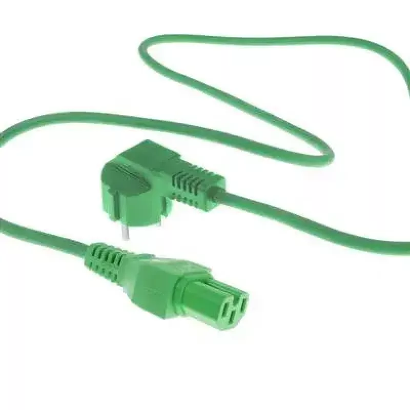 ACT Powercord tīkla barošanas kabelis CEE 7/7 vīrišķais leņķveida C15 zaļš 2 m 250 V 10 A