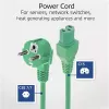 ACT Powercord tīkla barošanas kabelis CEE 7/7 vīrišķais leņķveida C15 zaļš 2 m 250 V 10 A