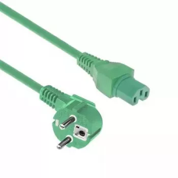 ACT Powercord tīkla barošanas kabelis CEE 7/7 vīrišķais leņķveida C15 zaļš 2 m 250 V 10 A