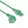 ACT Powercord tīkla barošanas kabelis CEE 7/7 vīrišķais leņķveida C15 zaļš 2 m 250 V 10 A