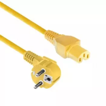 ACT barošanas vads CEE 7/7 taisns uz leņķveida C15 dzeltens 2 m 250V 10A