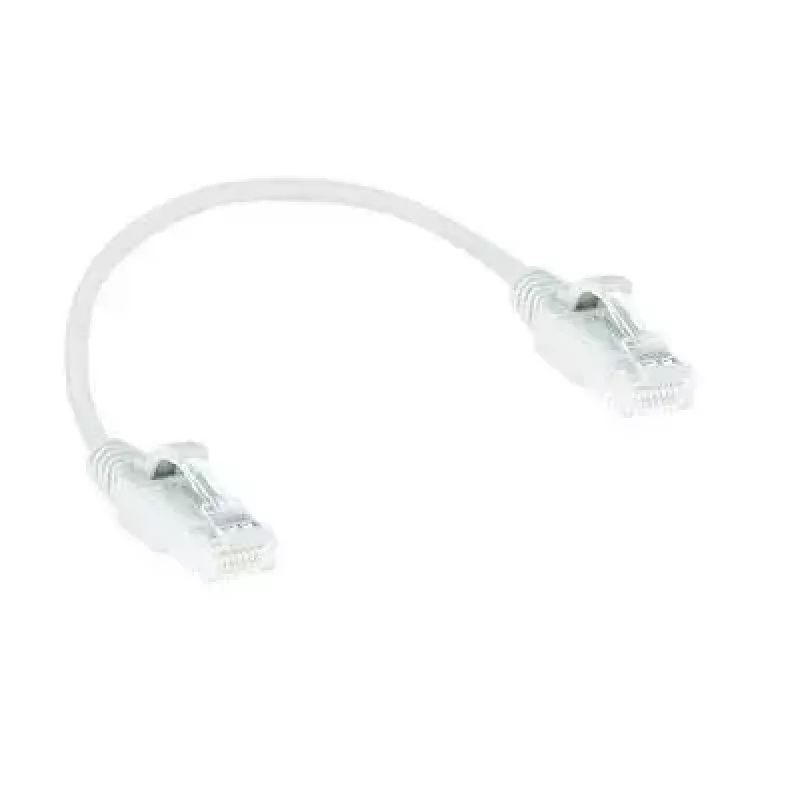ACT balts 0,5 m LSZH U/UTP CAT6 datu centra plānais ielāpu vads bez aizķeršanās ar RJ45 savienotājiem