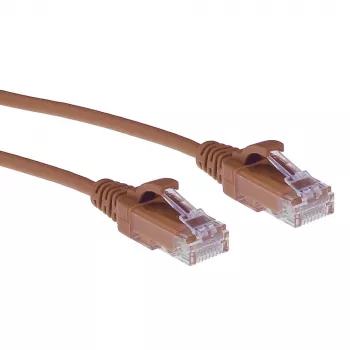 ACT brūns 0,15 m LSZH U/UTP CAT6 datu centra plānā ielāpu vads ar aizsargājošu savienotāja fiksatoru un RJ45 savienotājiem