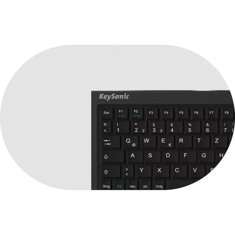 KeySonic ACK-3410 (UK) tastatūra Mājas USB QWERTY UK English Melna