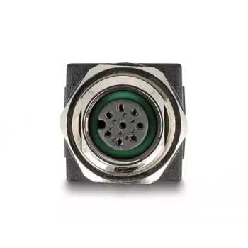 DeLOCK M12 Adapteris ar A-kodējumu, 8 kontaktu ligzda uz RJ45 ligzdu, taisns
