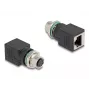 DeLOCK M12 Adapteris ar A-kodējumu, 8 kontaktu ligzda uz RJ45 ligzdu, taisns