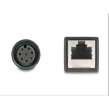 DeLOCK M12 adaptera kabelis A-kodēts 8 kontaktu sieviešu uz RJ45 sieviešu 50 cm