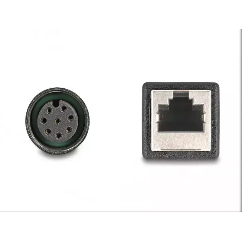 DeLOCK M12 adaptera kabelis A-kodēts 8 kontaktu sieviešu uz RJ45 sieviešu 50 cm