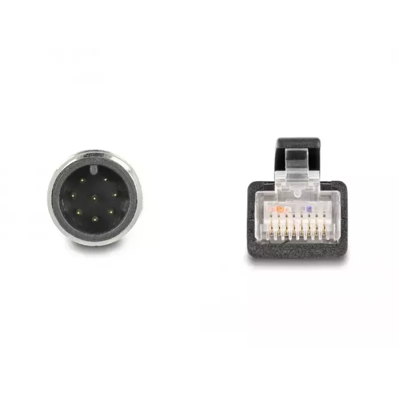 Tīkla kabelis DeLOCK M12 adaptera kabelis A-kodēts 8 kontaktu vīrišķais – RJ45 vīrišķais 50 cm