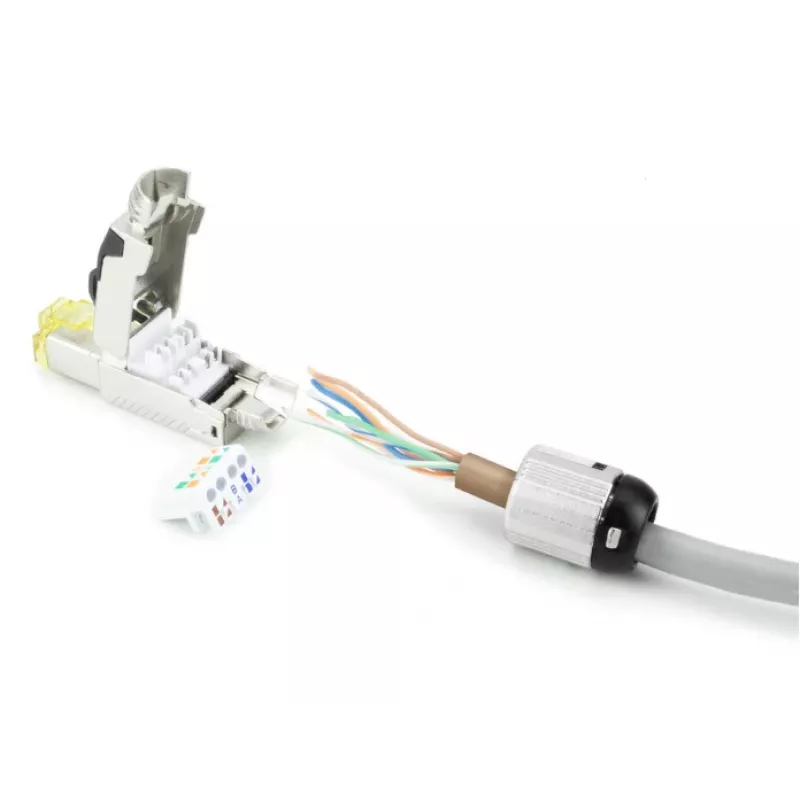 ACT uzstādāmais RJ45 CAT6A ekranēts spraudnis, bezinstrumentu montāža, 4PPoE 100W