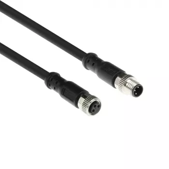 ACT Industrial 1,50 metru sensoru kabelis M8A 3 kontaktu vīrišķais uz M8A 3 kontaktu sievišķo, Ultraflex Xtreme TPE kabelis, ekranēts