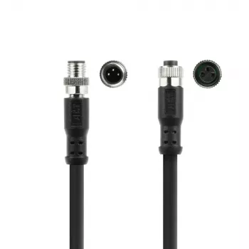 ACT Industrial 3.00 metru sensoru kabelis M8A 3-pin vīrišķais uz M8A 3-pin sievišķo, Ultraflex Xtreme TPE kabelis, ekranēts