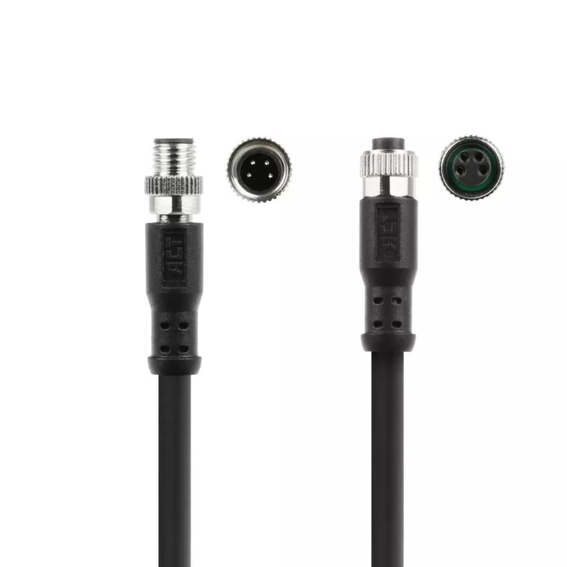 ACT Industrial 1,50 metru sensoru kabelis M8A 4-pin tēviņš uz M8A 4-pin mātīte, Ultraflex Xtreme TPE kabelis, ekranēts