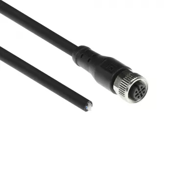ACT Industrial 3.00 metru sensoru kabelis M12A 5 kontaktu vīrišķais uz atvērto galu, Superflex Xtreme TPE kabelis, ekranēts