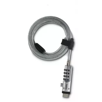 Hama USB kabeļa bloķētājs Sudraba, Caurspīdīgs 1.8 m