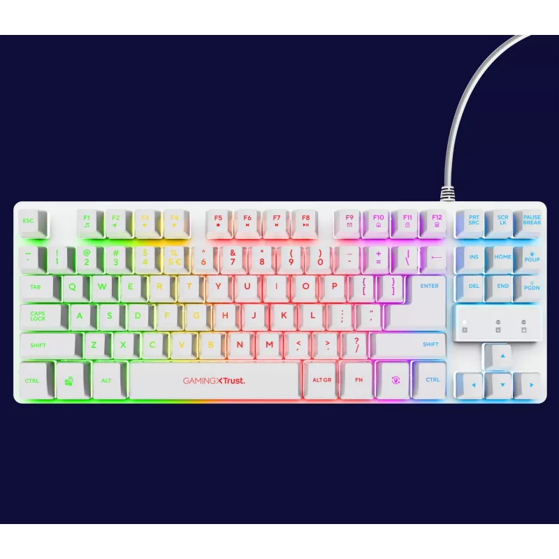 Trust GXT 833W Thado klaviatūra spēlēm USB QWERTZ vācu balta