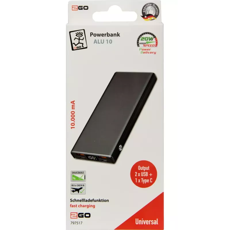 Ārējais akumulators 2GO 797517 10000 mAh