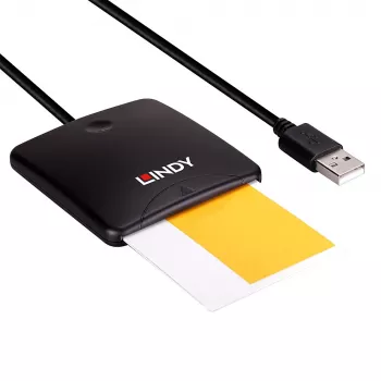 Lindy USB 2.0 viedkaršu lasītājs, USB, melns, 1,2 m, 480 MB/s, 2 gadi, CE, Federālā Sakaru komisija (FCC), REACH, RoHS