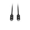 Lindy 1 m Thunderbolt 5 kabelis, 80 Gbps, pasīvs, vīrišķais, vīrišķais, 1 m, 80 Gbit/s, melns, niķelis
