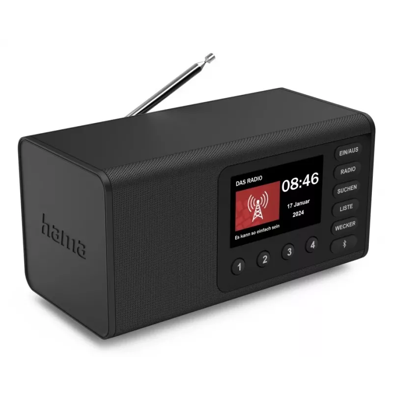 Personālais radio Hama DR1001 digitālais DAB DAB+ FM 5 W TFT displejs