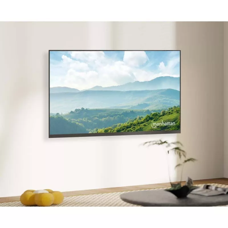 Manhattan pagriežams sienas stiprinājums televizoriem un monitoriem (noliecams un grozāms), 13 inch līdz 27 inch ekrāniem, VESA saderība: visi starp 75x75mm un 100x100mm - pārbaudiet četru montāžas atveru izmērus ekrāna aizmugurē, lai pārliecinātos par piemērotību, vienas tapas kronšteins, maks. 30kg