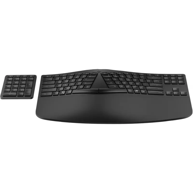 HP 960 Ergonomic bezvadu tastatūra pilna izmēra 100% RF bezvadu + Bluetooth membrāna melna mājām