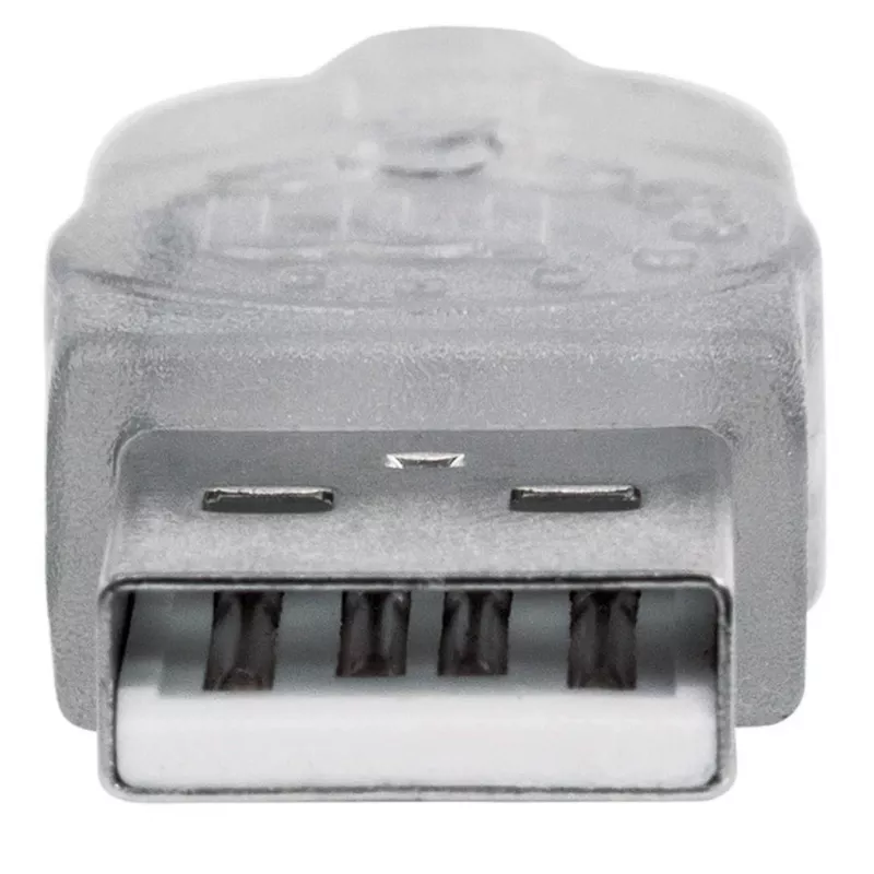 Manhattan USB-A uz USB-A pagarinātāja kabelis, 1,8 m, vīrietis pret sievieti, 480 Mbps (USB 2.0), Hi-Speed USB, caurspīdīgs sudraba krāsā, mūža garantija