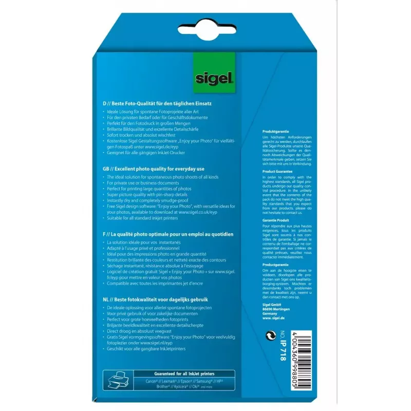 Glancēts fotopapīrs Sigel IP718