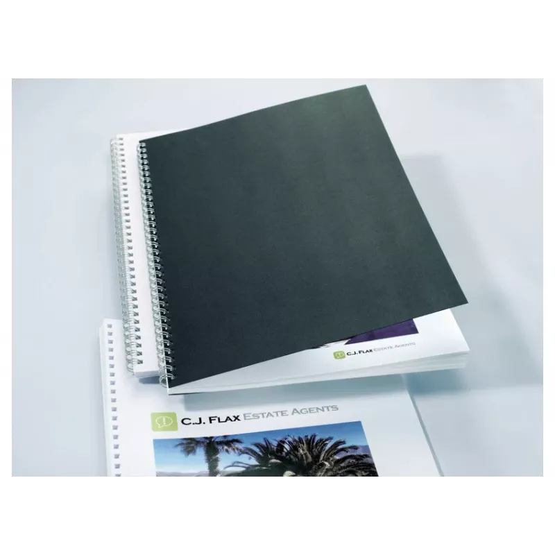 GBC LinenWeave iesiešanas vāki 250 g/m² A4 melni (100), A4, melni, 100 loksnes, 210 mm, 297 mm, 33 mm