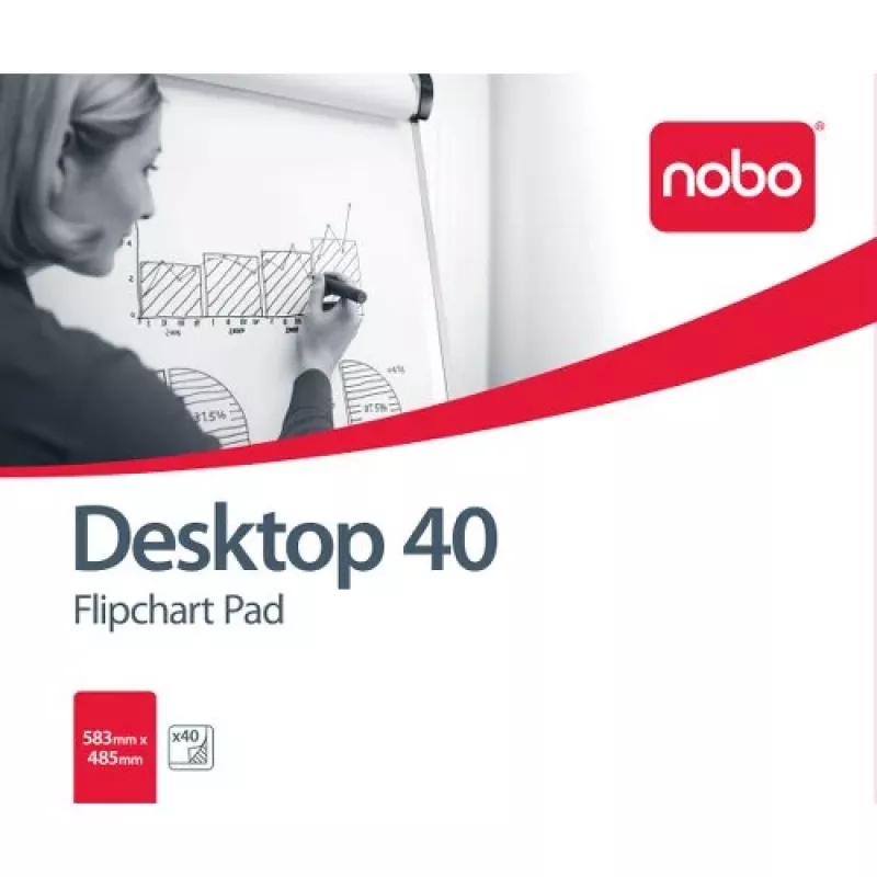 Nobo Flipchart Pad Plain 580X480 40 Sheets, White, Plain, B1, 40 lapas, 580 mm, 485 mm