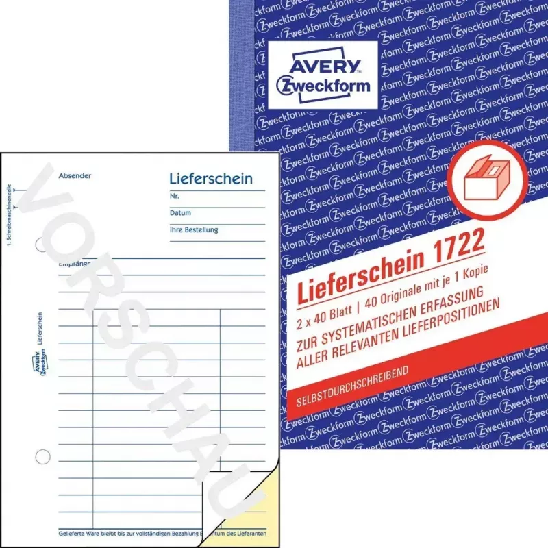 AVERY A6 1722 grāmatvedības veidlapu grāmatiņa