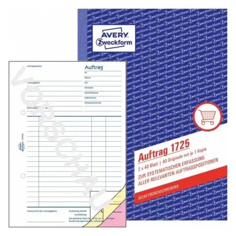 Biznesa veidlapa Avery 1725