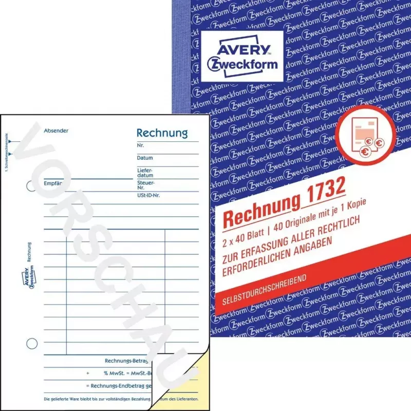 Grāmatvedības veidlapu grāmatiņa A6 Avery 1732