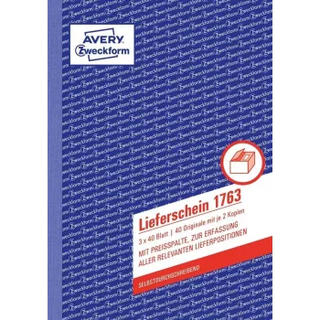 Grāmatvedības veidlapu grāmata A5 Avery 1763