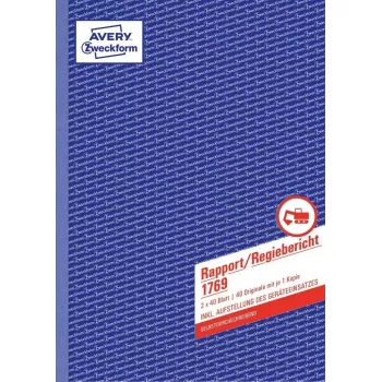Grāmatvedības veidlapa/grāmata AVERY 1769 A4 40 lapas